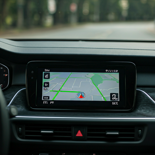 Car navigation system showing real-time map